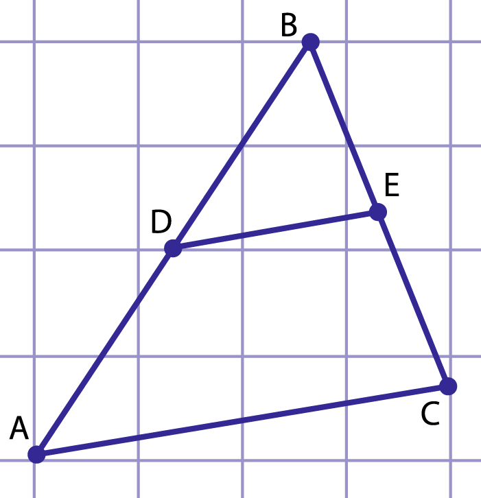 Рис. 1. DE – средняя линия треугольника ABC